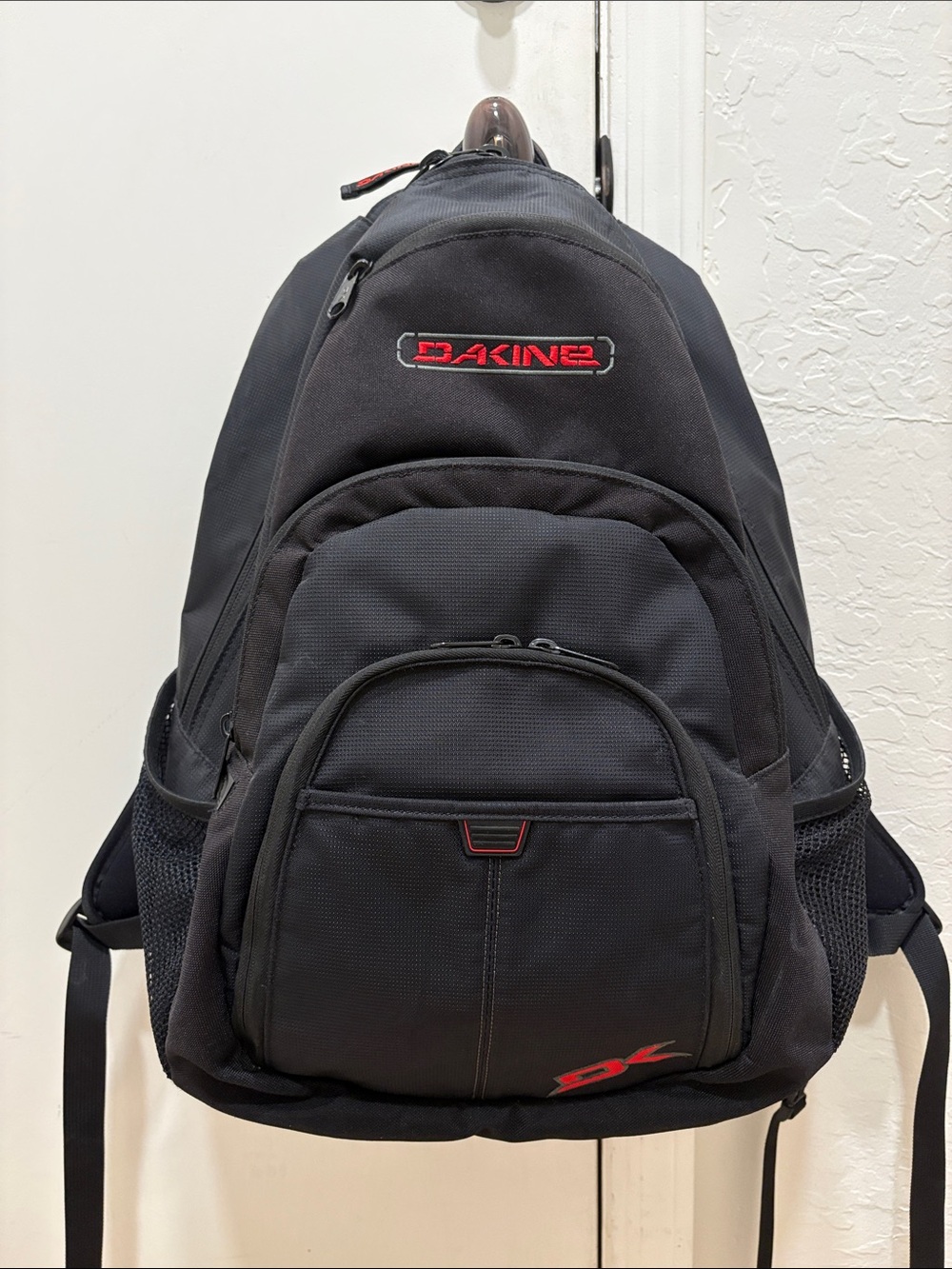 Dakine Black Backpack with Red Logo and Accents